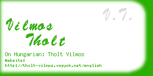 vilmos tholt business card